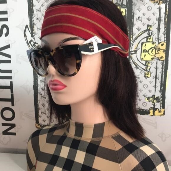 New Authentic Prada Cat Eye Sunglasses PR 14WS – Tortoise & Powder Frame - Picture 7 of 13
